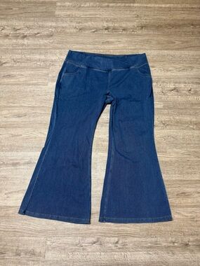 Women's Dark Blue Halara Plus Size Flare Jeans - Stretch Comfort